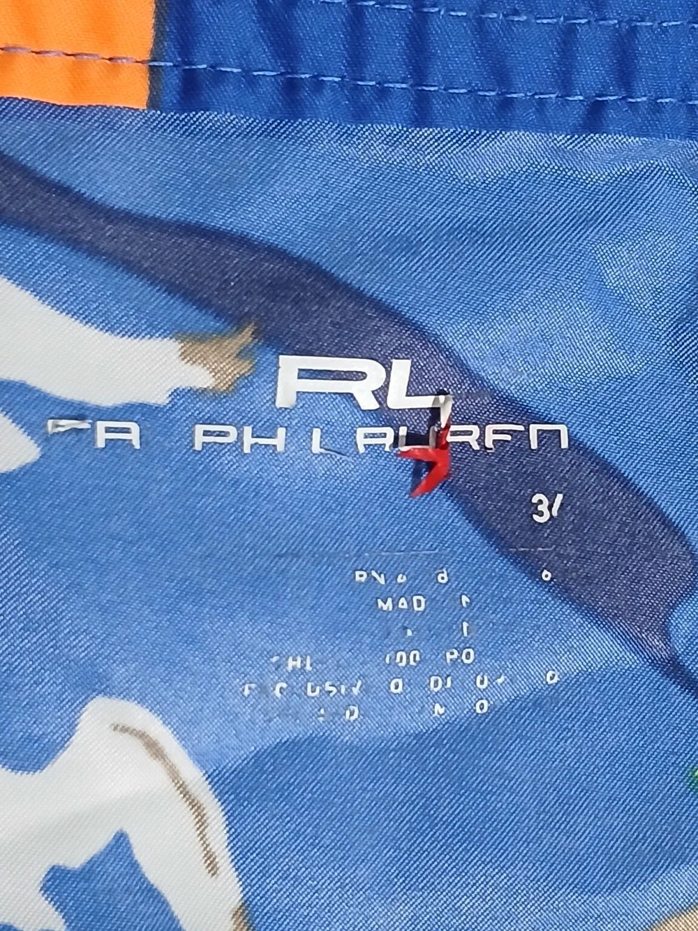 RLX Ralph Lauren Swim Trunks 34 Men's Nautical Board Shorts Bathing Suit Sailing